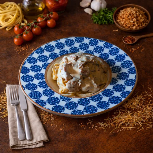 Kremalı Mantar ve Tavuklu Fettucine